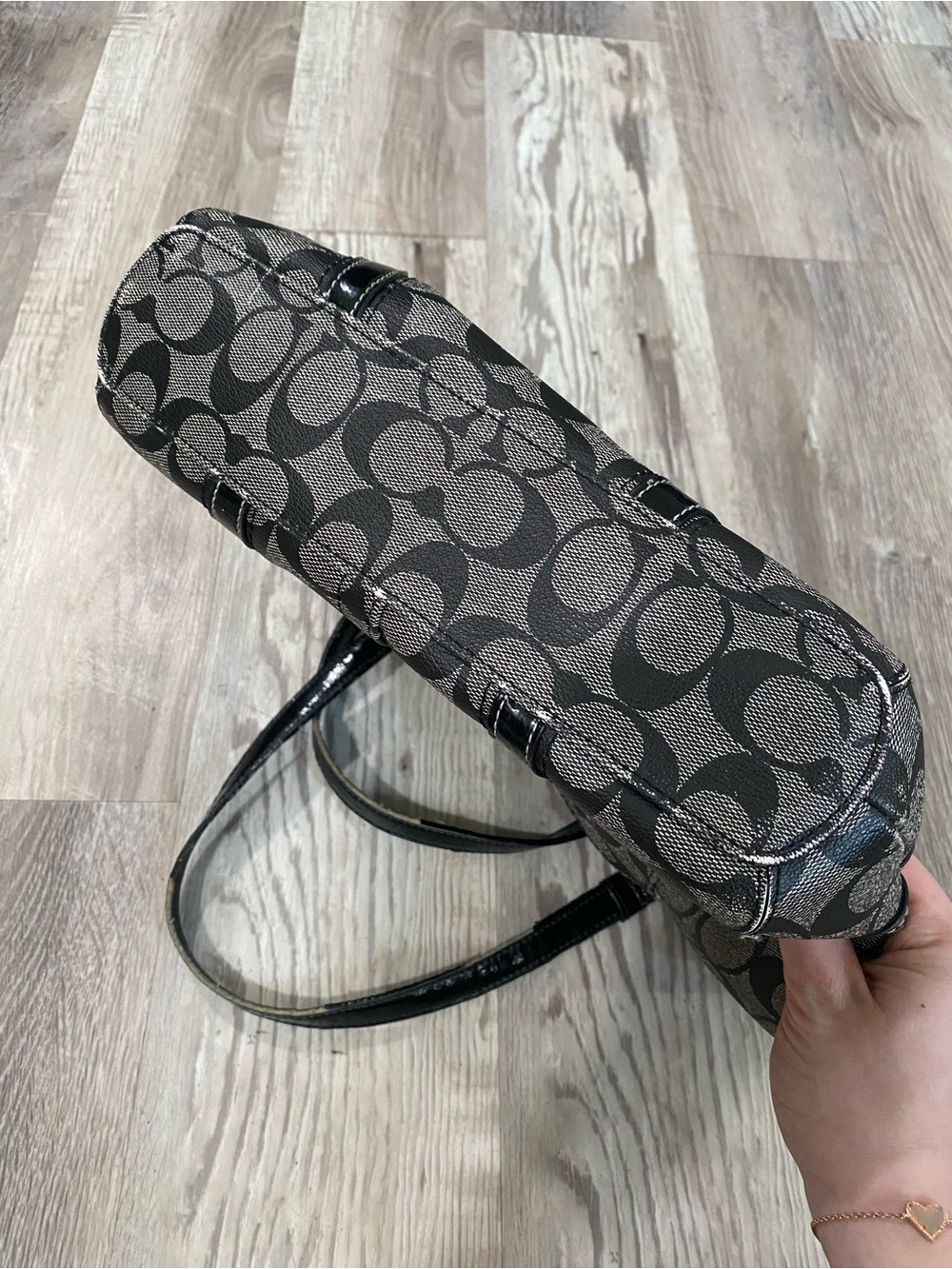 Coach Black and Gray Signature Canvas Tote Bag - Picture 11 of 11
